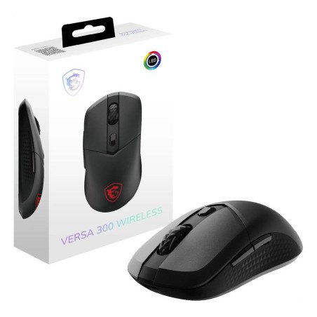 MSI Versa 300 Elite Wireless Gaming Mouse - Sensor óptico 26000 dpi, 1000 Hz, simétrico, interruptores