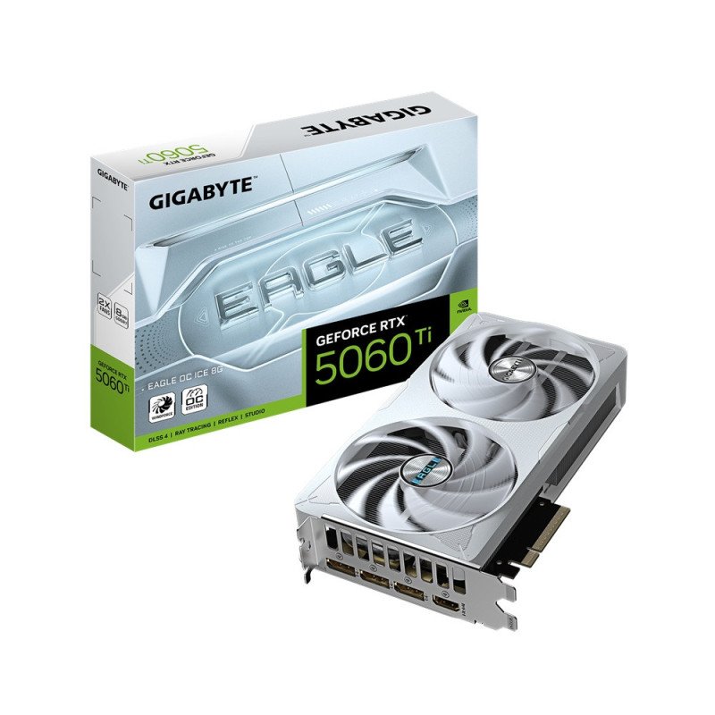 Tarjeta de Video Gigabyte RTX 5060TI, 8GB, GDDR7, PCIE 5.0 (GV-N506TEAGLEOC ICE-8GD)