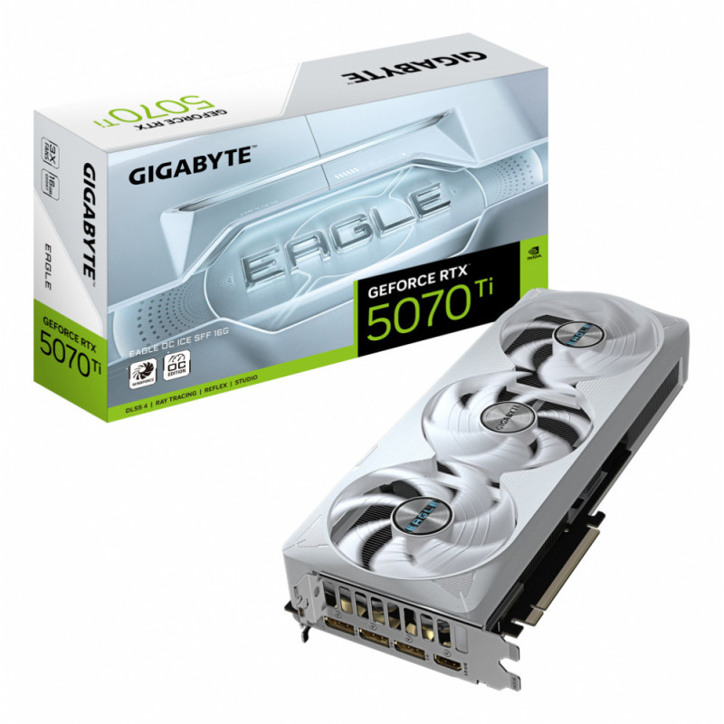 Tarjeta De Video Gigabyte RTX 5070 Ti Eagle OC Ice 16Gb Gddr7 Nvidia Compatible (GV-N507TEAGLEOC ICE-16GD)