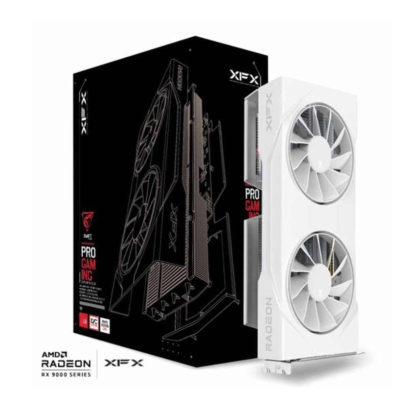 Tarjeta De Video XFX Swift Radeon Rx 9060 Xt OC, 8Gb GDDR6, Blanca