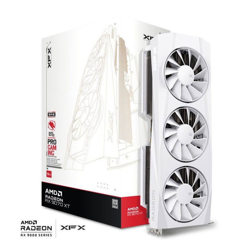 Tarjeta De Video XFX Quicksilver Rx 9070 Xt ,16Gb GDDR6, Blanca