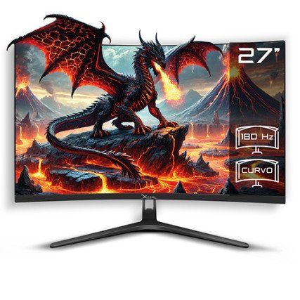 Monitor Gamer Curvo Stylos XZ4010-2 Led Lcd 27 Pulgadas Full HD 1920 X 1080 Freesync 180Hz Hdmi DP