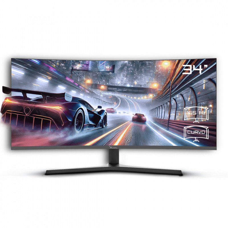 Monitor Gamer Curvo Xzeal Led 34", Ultra Wide Quad HD 3440 X 1440 Freesync 165Hz Hdmi Dp (XZMO342B)