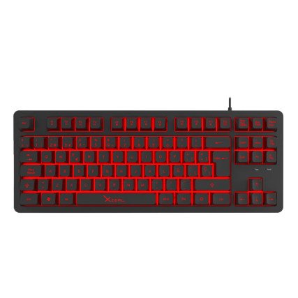 Teclado Gamer Xzeal Alambrico 87 Teclas LED, Negro XST-300