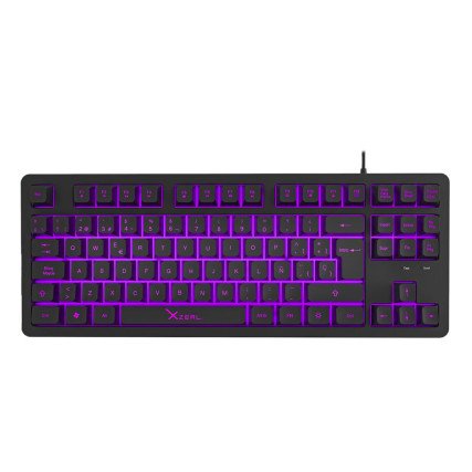 Teclado Gamer Xzeal Alambrico 87 Teclas LED, Negro XST-300