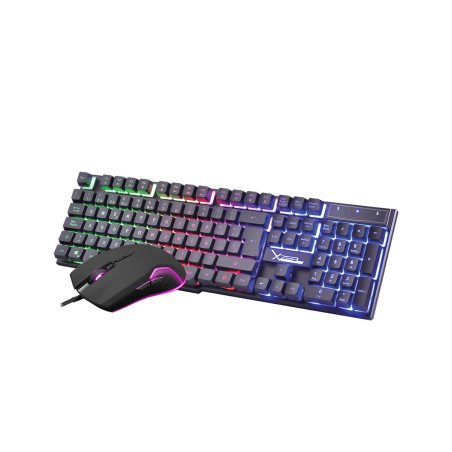 Kit Teclado Y Mouse Xzeal Starter Membrana Luz Rainbow (XSKTALRW1B)