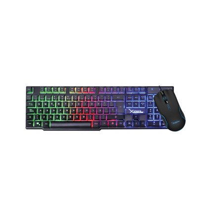 Kit Teclado Y Mouse Xzeal Starter Membrana Luz Rainbow (XSKTALRW1B)