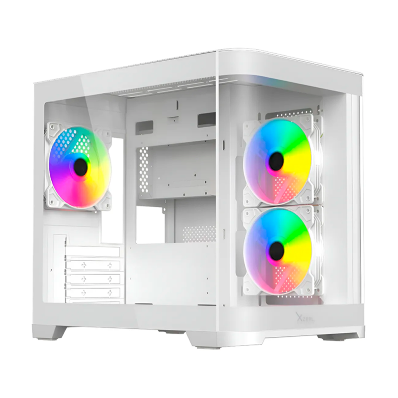 Gabinete Xzeal Curvo Micro Atx Itx Cristal RGB Blanco (XZGAMC3W)