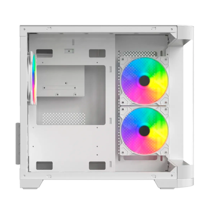 Gabinete Xzeal Curvo Micro Atx Itx Cristal RGB Blanco