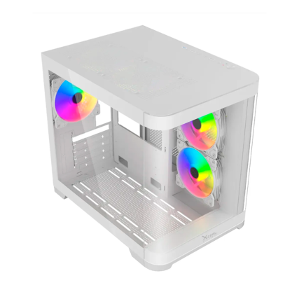 Gabinete Xzeal Curvo Micro Atx Itx Cristal RGB Blanco