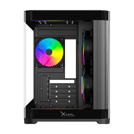 Gabinete Xzeal Curvo Micro Atx 3 Ventiladores RGB Negro