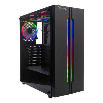 Gabinete Xzeal XZ120, ATX, Cristal, 3 Ventiladores, RGB, Sin fuente, Negro (XZCGB03B)