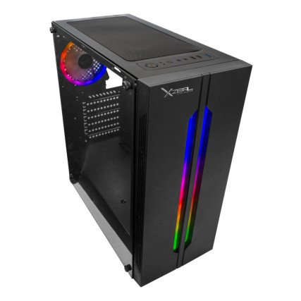 Gabinete Xzeal XZ120, ATX, Cristal, 3 Ventiladores, RGB, Sin fuente, Negro (XZCGB03B)