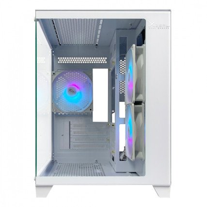 Gabinete Xzeal Panzer II Cubo CX12 Micro Atx Cristal 3 Ventiladores RGB Blanco