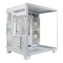 Gabinete Xzeal Panzer II Cubo CX12 Micro Atx Cristal 3 Ventiladores RGB Blanco (XZGAMC2W)