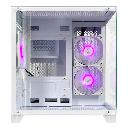 Gabinete Xzeal Panzer II Cubo CX12 Micro Atx Cristal 3 Ventiladores RGB Blanco