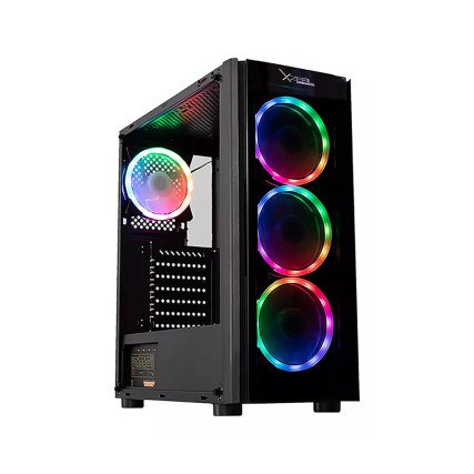 Gabinete Xzeal XZ110-1, ATX, Micro ATX, Mini ITX,  RGB, Cristal (XZCGB12B)