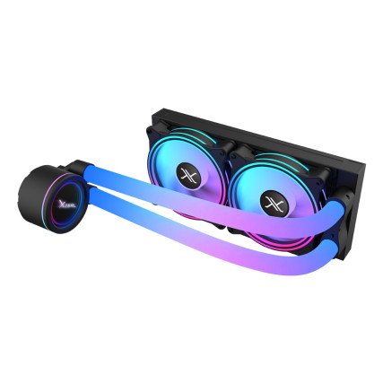Enfriamiento Liquido  Xzeal Xz413, ARGB, 2 Ventiladores, 240mm, Negro