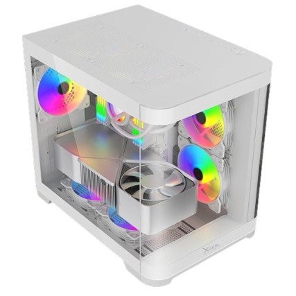 Gabinete Xzeal Curvo Micro Atx Itx Cristal RGB Blanco