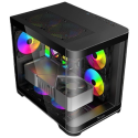 Gabinete Xzeal Curvo Micro Atx 3 Ventiladores RGB Negro (XZGAMC3B)