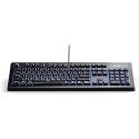 Teclado SteelSeries Gamer Alambrico QWERTY Retroiluminado Azul Brillante APEX 100 Interruptor de Membrana