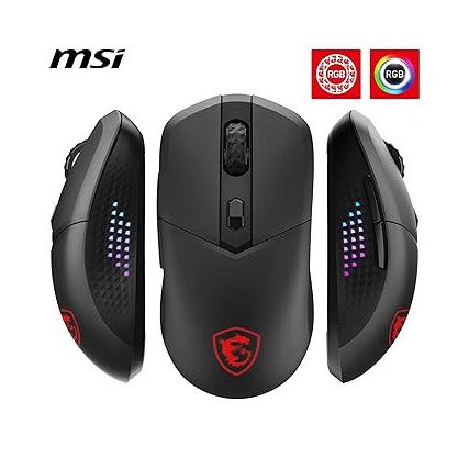 MSI Versa 300 Elite Wireless Gaming Mouse - Sensor óptico 26000 dpi, 1000 Hz, simétrico, interruptores