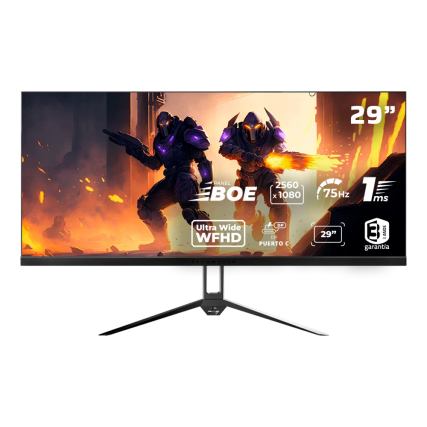 Monitor Baslam Rush 29", Ultra ODYSSEY II MGF29P, 2560 x 1080, 75HZ, 1ms, HDMI, Display Port, Plano, Negro (BR-938648)