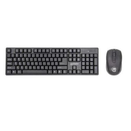 Kit teclado y mouse Manhattan inalámbricos ópticos 178990 para oficina y uso diario