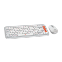 Kit de Teclado y Mouse Logitech POP Icon Combo, Inalámbrico, Bluetooth, Blanco y Naranja (920-013055)