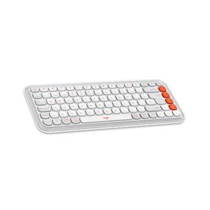 Kit de Teclado y Mouse Logitech POP Icon Combo, Inalámbrico, Bluetooth, Blanco y Naranja (920-013055)