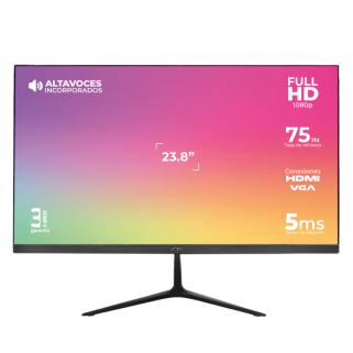 Monitor Acteck Captive Vivid SP240 LED IPS 23.8", Full HD, 75Hz, HDMI, Bocinas Integradas (2 x 3W RMS), Negro
