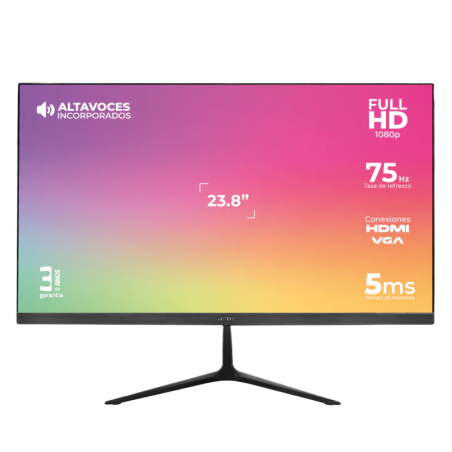 Monitor Acteck Captive Vivid SP240 LED IPS 23.8", Full HD, 75Hz, HDMI, Bocinas Integradas (2 x 3W RMS), Negro