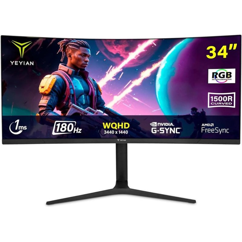 Monitor Yeyian Gamer Elysium34, IPS, 34", Curvo, UWQHD