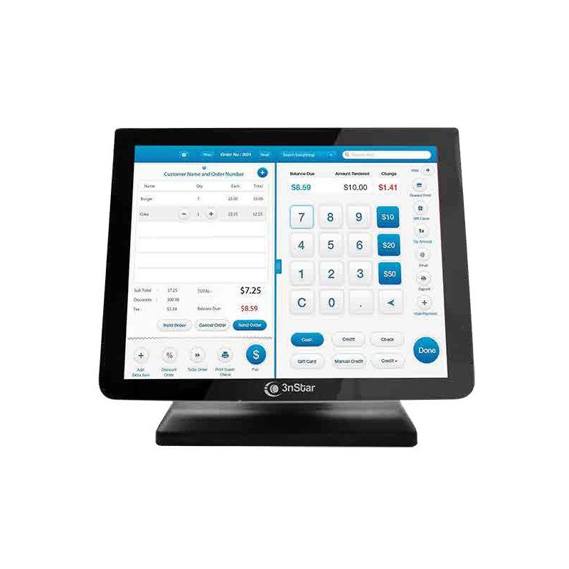 Monitor 3NSTAR Táctil Capacitativo, 15" Sin Bisel, Base Metálica, Soporte VESA Robusto (TCM010VH)