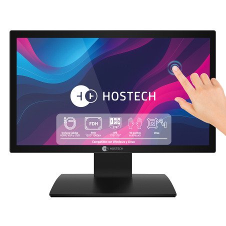 Monitor Touch Stylos 18.5", 1920x1080, Full HD, 60HZ, VGA , HDMI, USB, Negro (HTMOTCH2B)