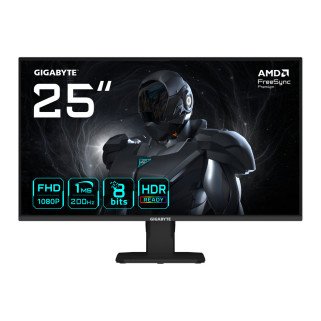 Monitor LED Gigabyte 24.5" Gaming, 1920x1080 Full HD, Plano, 200HZ,HDMI, Display Port, 1ms, Panel IPS (GS25F2)