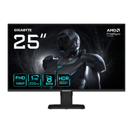 Monitor LED Gigabyte 24.5" Gaming, 1920x1080 Full HD, Plano, 200HZ,HDMI, Display Port, 1ms, Panel IPS (GS25F2)