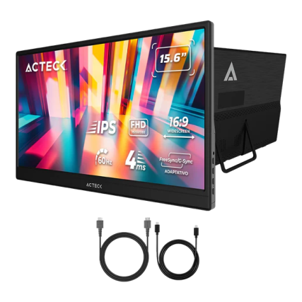 Monitor Acteck Portatil Plano 15.6" IPS Linkpad LP15Y FHD 60HZ Negro