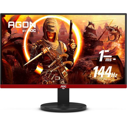 Monitor Gamer AOC G2490VX LED 23.8", Full HD G Sync, Freesync 144HZ HDMI, Display Port Negro/Rojo