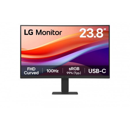 Monitor Curvo LG LED 23.8", 24U421A-B, Full HD, 100HZ, HDMI, Negro