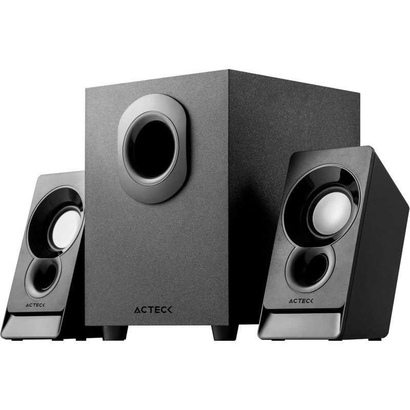 Bocinas Acteck, Subwoofer Elant AS470, Alámbricas, 110V Negro, 2.1 Canales
