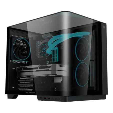 Gabinete Balam Rush, Gamer, Midi - Toer, Curve 6800, Negro