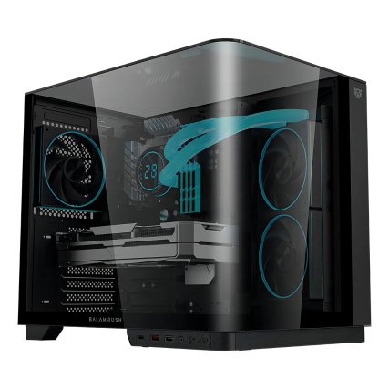 Gabinete Balam Rush, Gamer, Midi - Toer, Curve 6800, Negro