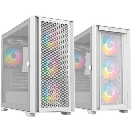 Gabinete Balam Rush, Midi- Tower, Carbono Twin 8000B, USB, ARGB, Blanco