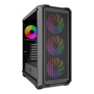 Gabinete Gamer Yeyian Vault, ARGB, Mid - Tower, ATX, M.ATX, Negro