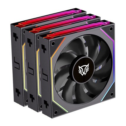 Kit 3 Ventiladores Balam Rush 120mm, Eolox Link EXL95 ARGB, Negro
