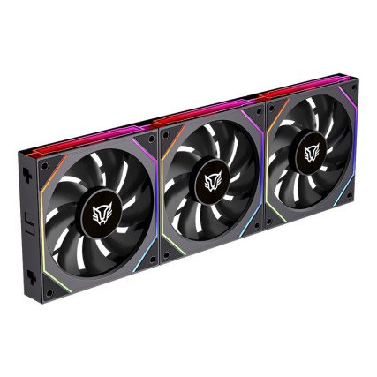 Kit 3 Ventiladores Balam Rush 120mm, Eolox Link EXL95 ARGB, Negro