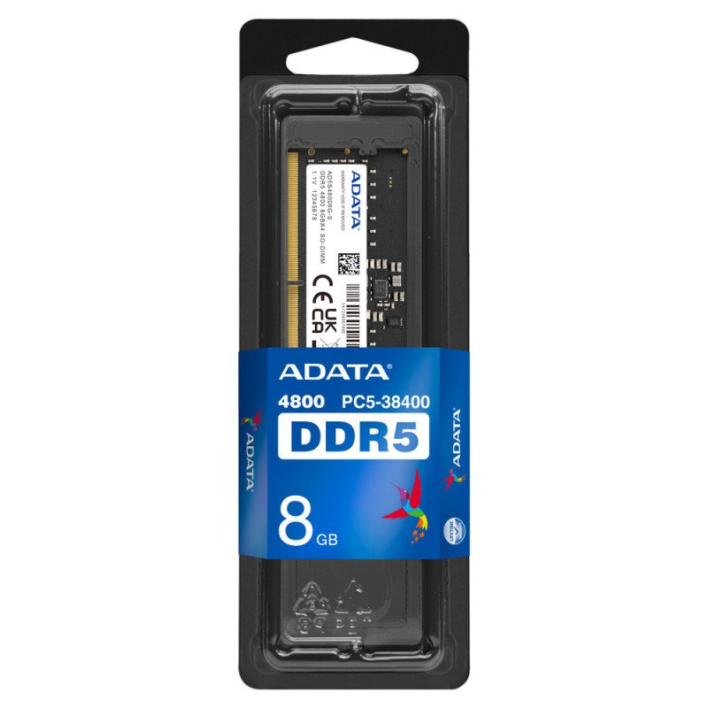 Memoria RAM DDR5, Adata, 4800Hz, 8GB, SODIMM, CL40