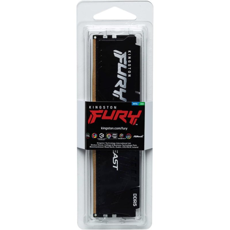 Memoria RAM Kingston Fury Beast Black, DDR5, 16GB, 5200MHZ, DIMM