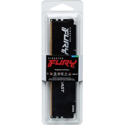 Memoria RAM Kingston Fury Beast Black, DDR5, 16GB, 5200MHZ, DIMM